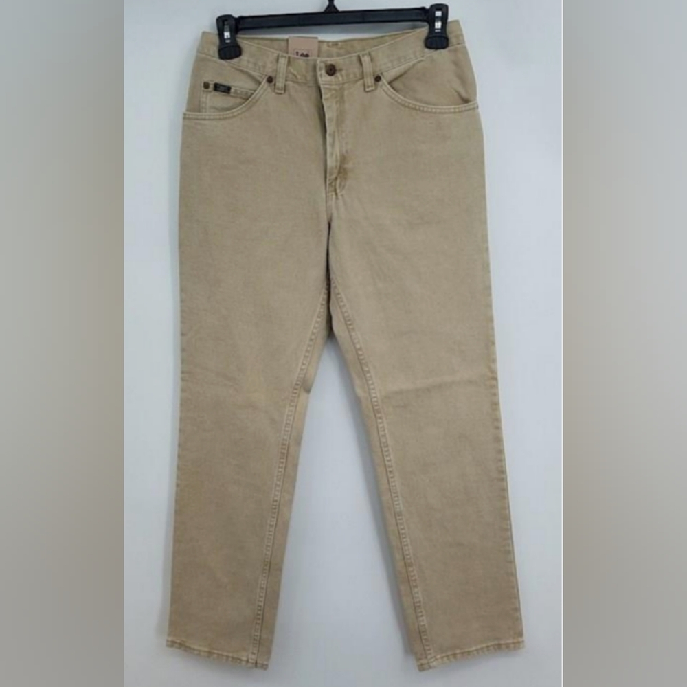 Men's Vintage 1990's Lee Beige Denim Jeans 33X32
